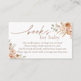 Boho Pampas Grass Books voor Baby-invoegkaart Informatiekaartje
