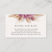 Boho Pampas Grass Books voor Baby-invoegkaart Informatiekaartje (Voorkant)