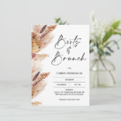 Boho Pampas Grass Boots Brunch Vrijgezellenfeest Kaart (Staand voorkant)