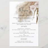 Boho Pampas Grass Botanical Weddenrenmenu (Voorkant)