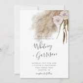 Boho Pampas Grass Botanical Wedding Kaart (Voorkant)