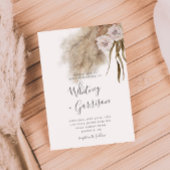 Boho Pampas Grass Botanical Wedding Kaart