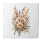 Boho Pampas Grass Botanicals Keuken Badkamer Tegeltje (Voorkant)
