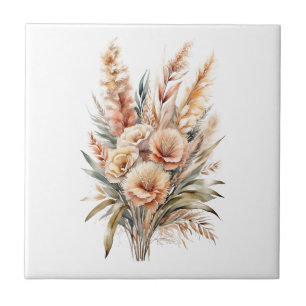 Boho Pampas Grass Botanicals Keuken Badkamer Tegeltje