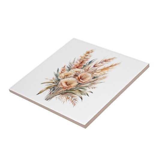 Boho Pampas Grass Botanicals Keuken Badkamer Tegeltje (Zijkant)