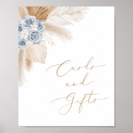 Boho Pampas Grass Boy Baby shower Cards en Gifts Poster