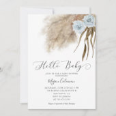 Boho Pampas Grass Boy Baby shower Kaart (Voorkant)