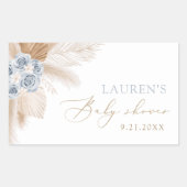 Boho Pampas Grass Boy Baby shower Rechthoekige Sticker (Voorkant)