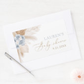 Boho Pampas Grass Boy Baby shower Rechthoekige Sticker (Envelop)