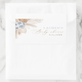 Boho Pampas Grass Boy Baby shower Rechthoekige Sticker