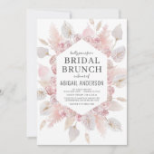 Boho Pampas Grass Bridal Brunch Elegant Invitation Kaart (Voorkant)