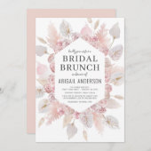 Boho Pampas Grass Bridal Brunch Elegant Invitation Kaart (Voorkant / Achterkant)