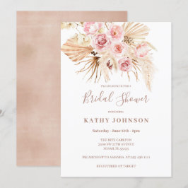 Boho Pampas Grass Bridal Shower Kaart