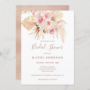 Boho Pampas Grass Bridal Shower Kaart