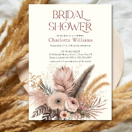 Boho Pampas Grass Bridal Shower Kaart