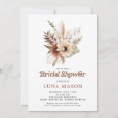 Boho Pampas Grass Bridal Shower Kaart (Voorkant)