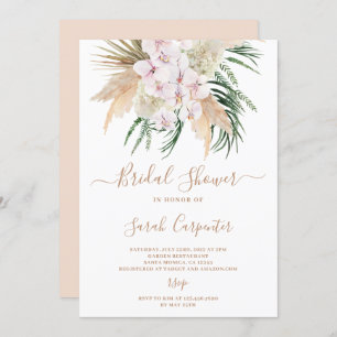 Boho Pampas Grass Bridal Shower-uitnodiging Kaart