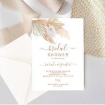 Boho Pampas Grass Bridal Shower-uitnodiging