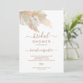 Boho Pampas Grass Bridal Shower-uitnodiging Kaart (Staand voorkant)
