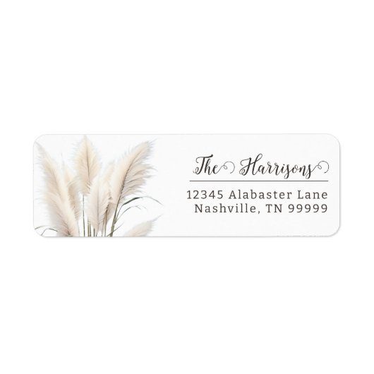 Boho Pampas Grass bruiloft adres Etiket (Voorkant)