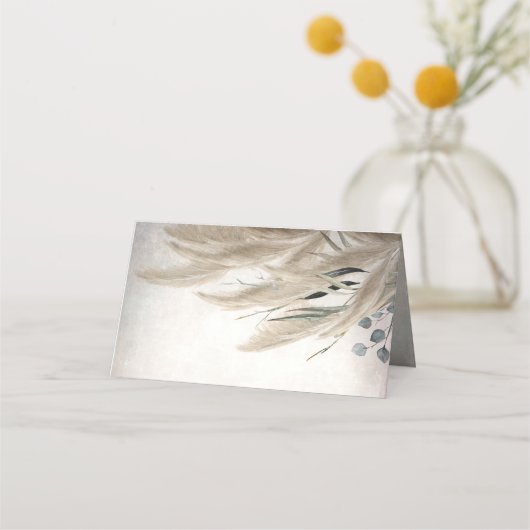 Boho  Pampas Grass Bruiloft Plaatskaartje (Achterkant)