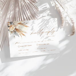 Boho Pampas Grass Bruiloft RSVP Behuizing Kaart