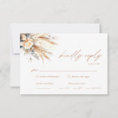 Boho Pampas Grass Bruiloft RSVP Behuizing Kaart (Voorkant)