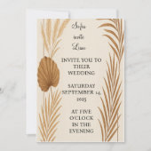 Boho Pampas Grass bruiloft uitnodiging | minimalis (Voorkant)