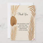 Boho Pampas Grass bruiloft uitnodiging | minimalis (Achterkant)