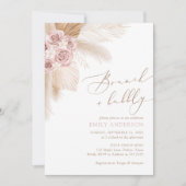 Boho Pampas Grass Brunch en Bubble Vrijgezellenfee Kaart (Voorkant)