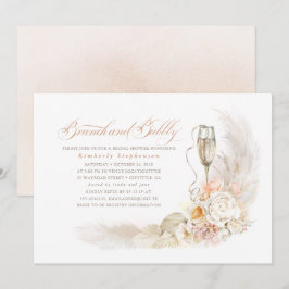 Boho Pampas Grass Brunch en Bubble Vrijgezellenfee Kaart