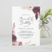 Boho Pampas Grass Brunch en Bubble Vrijgezellenfee Kaart (Staand voorkant)