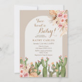 Boho Pampas Grass Cactus Taco ‘Bout A Baby Kaart (Voorkant)