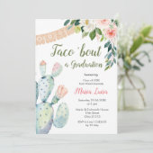 Boho Pampas Grass cactus Taco's over een Afstudere Kaart (Staand voorkant)