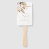 Boho Pampas Grass & Calligraphy Wedding Programme Handwaaier (Voorkant)
