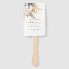 Boho Pampas Grass & Calligraphy Wedding Programme Handwaaier