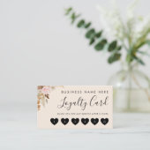 Boho Pampas Grass Chic Heart Custom Logo Business Klantenkaartje (Staand voorkant)