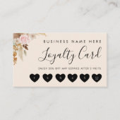 Boho Pampas Grass Chic Heart Custom Logo Business Klantenkaartje (Voorkant)