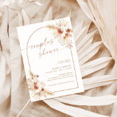 Boho Pampas Grass Couples Shower Invite Kaart