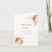 Boho Pampas Grass Cream Arch Meisje Baby shower Bedankkaart (Voorkant)