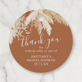 Boho Pampas Grass Dank je Bedankjes Labels (Achterkant)