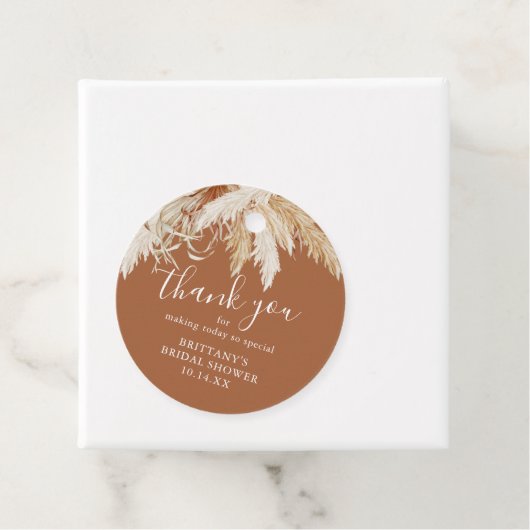 Boho Pampas Grass Dank je Bedankjes Labels (In situ)