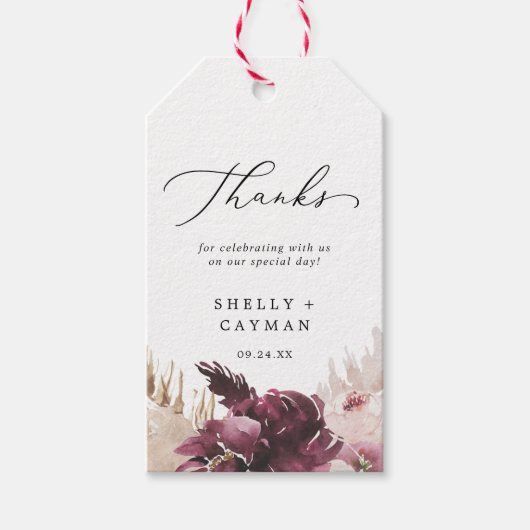 Boho Pampas Grass Dank u wel Cadeaulabel (Voorkant)