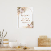 Boho Pampas Grass Desert Baby shower Welkom Poster (Keuken)