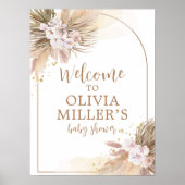 Boho Pampas Grass Desert Baby shower Welkom Poster (Voorkant)