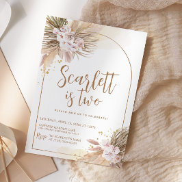 Boho Pampas Grass Desert Birthday Beige Kaart