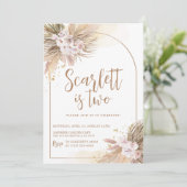 Boho Pampas Grass Desert Birthday Beige Kaart (Staand voorkant)