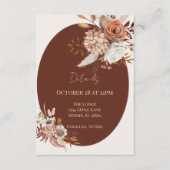 Boho Pampas Grass Details Card – Neutral Event Informatiekaartje (Voorkant)