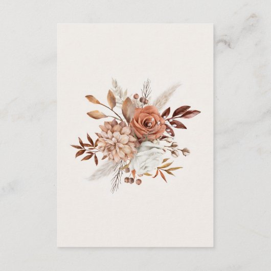 Boho Pampas Grass Details Card – Neutral Event Informatiekaartje (Achterkant)