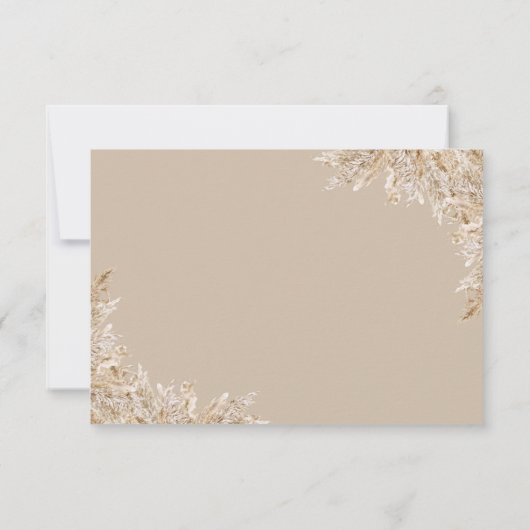 Boho Pampas Grass Diaper Raffle Card | Neutral Bedankkaart (Achterkant)
